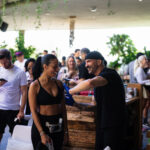 Employee receiving IV drip at corporate wellness event