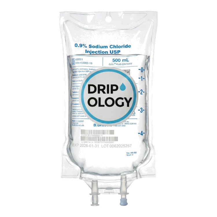 Hydrate IV Therapy drip bag at Dripology